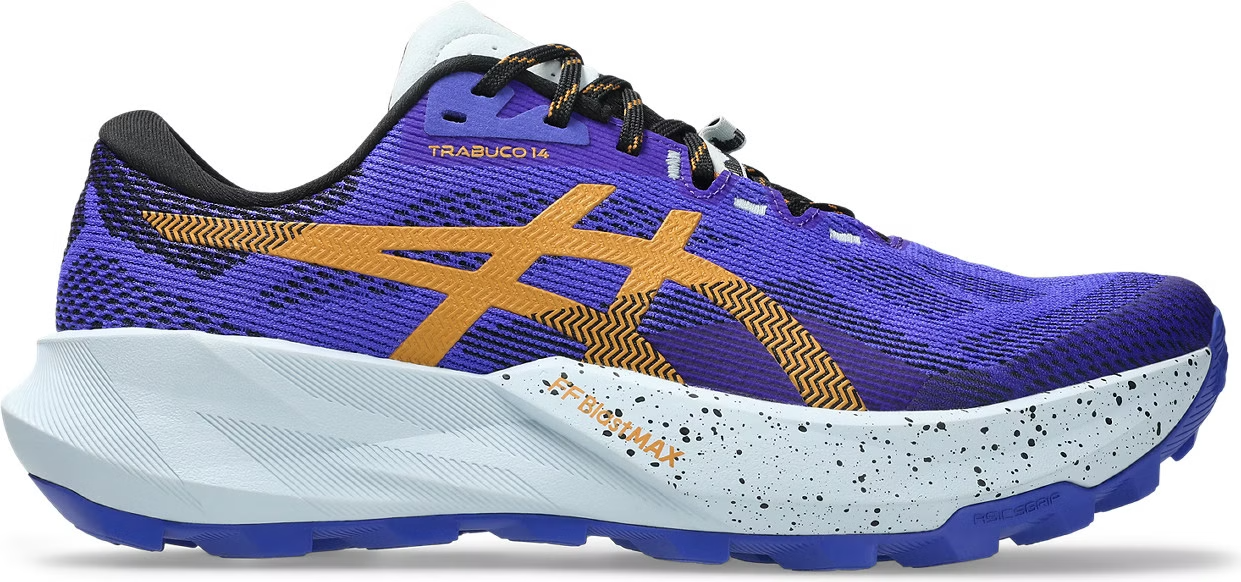Asics Trabuco 14 profile view on a trail